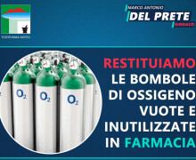 Appello del Sindaco di FRATTAMAGGIORE: “Se avete in casa bombole di ossigeno vuote o inutilizzate, per piacere restituitele in farmacia.”